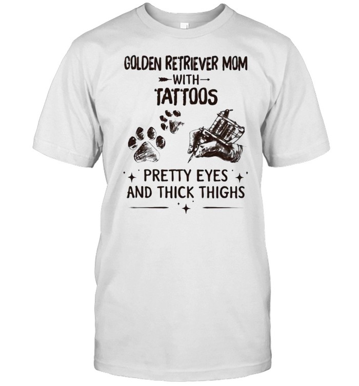Golden Retriever Mom With Tattoos Pretty Eyes And Thick Things  Classic Men's T-shirt