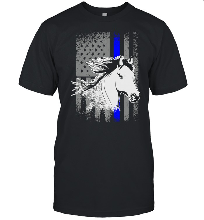 Police Horse Mounted Patrol American Flag shirt