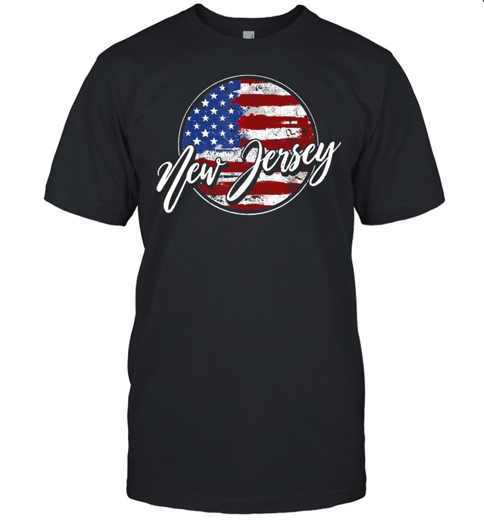 American Flag New Jersey Vintage T-shirt Classic Men's T-shirt