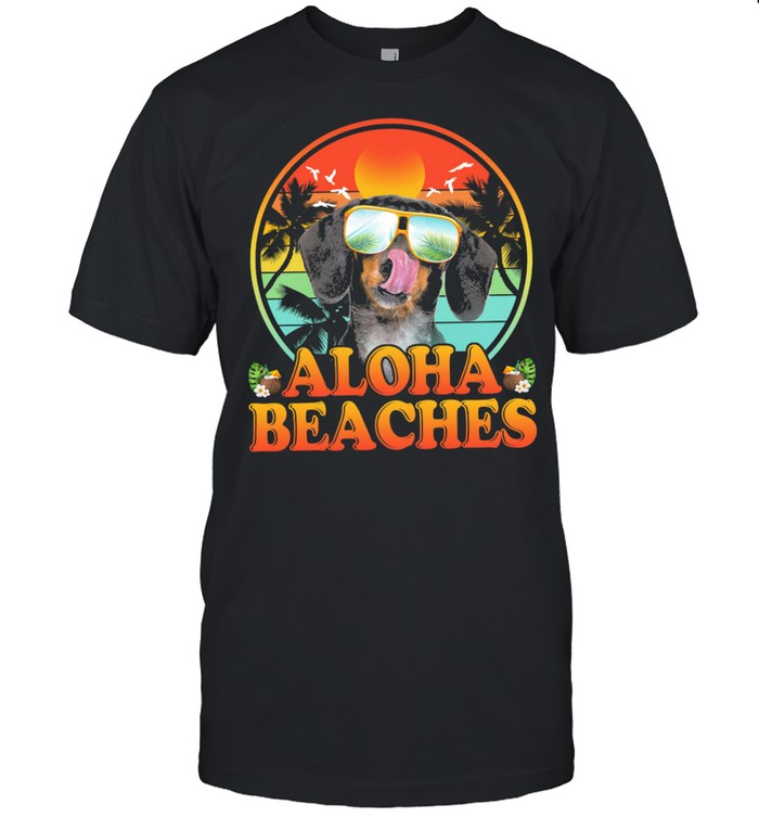 Dachshund Aloha Beaches Sea Vintage shirt Classic Men's T-shirt
