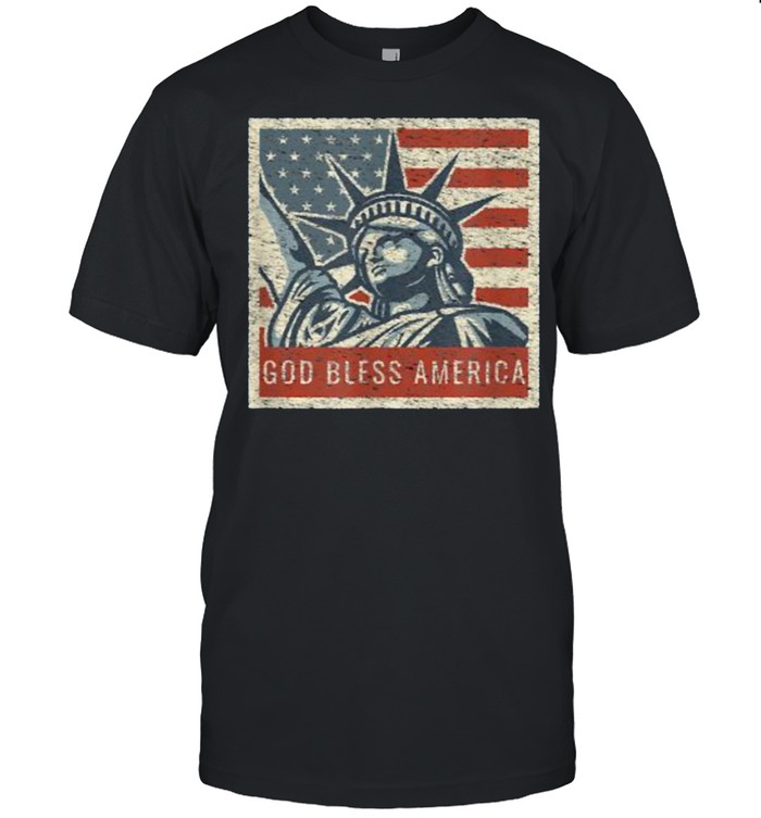 God Bless America Statue Of Liberty USA American Flag T- Classic Men's T-shirt