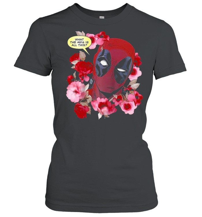 Marvel Deadpool What The Flower Crown Raglan Baseball T-shirt Classic Women's T-shirt