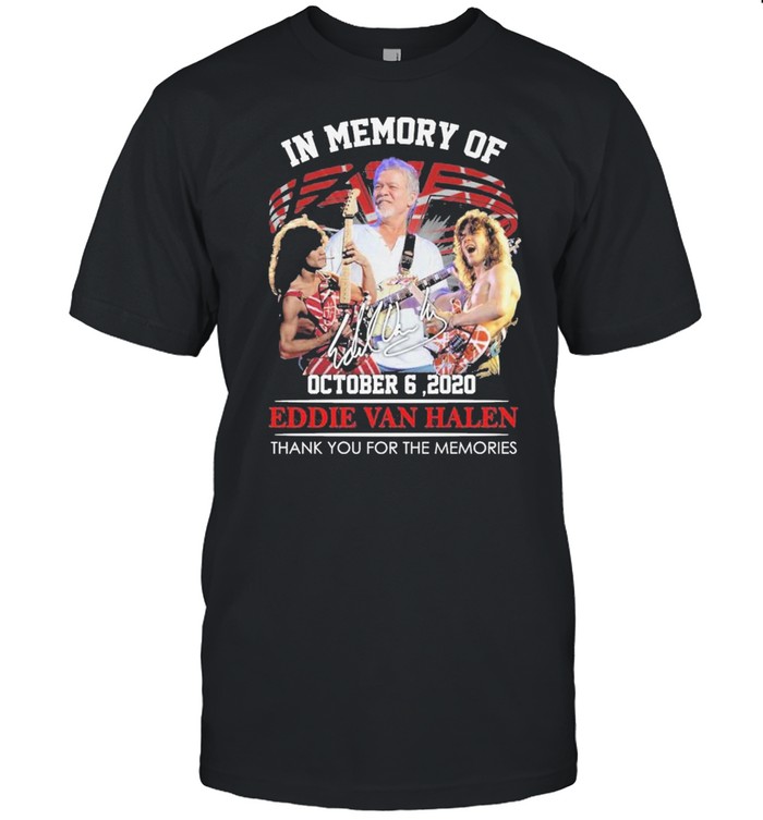 In memory of October 6 2020 Eddie Van Halen thank you for the memories signature shirt Classic Men's T-shirt