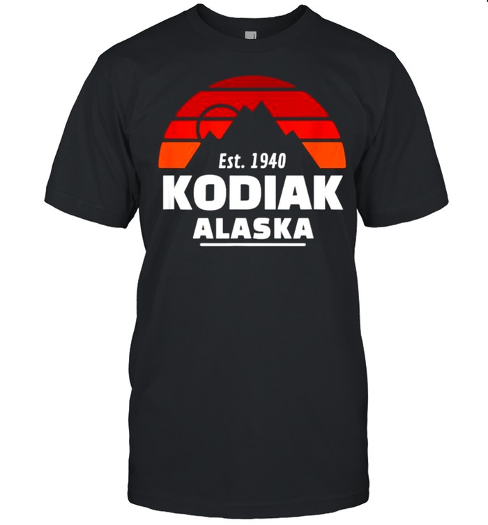 Est 1940 Kodiak Alaska Mountain with Sunset T- Classic Men's T-shirt