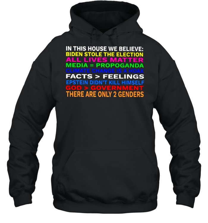 In this house we believe Biden stole the election all lives matter shirt Unisex Hoodie