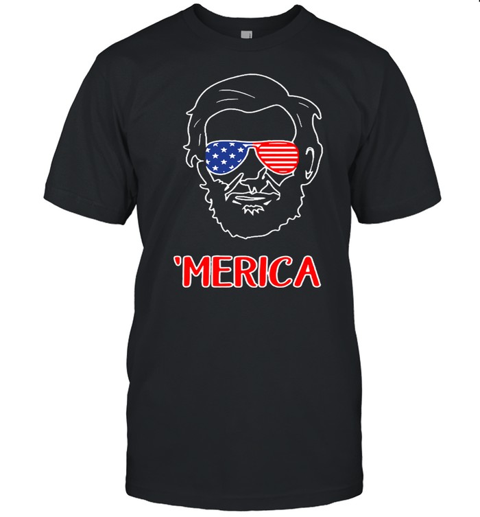 Merica Abraham Lincoln American Flag shirt