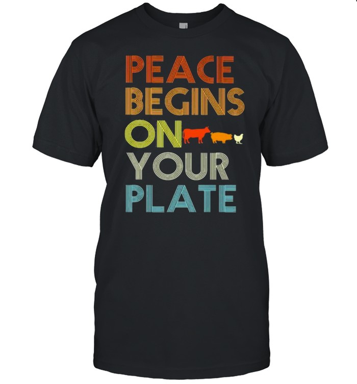 Peace Begins On your Plate Animal Vintage  Classic Men's T-shirt