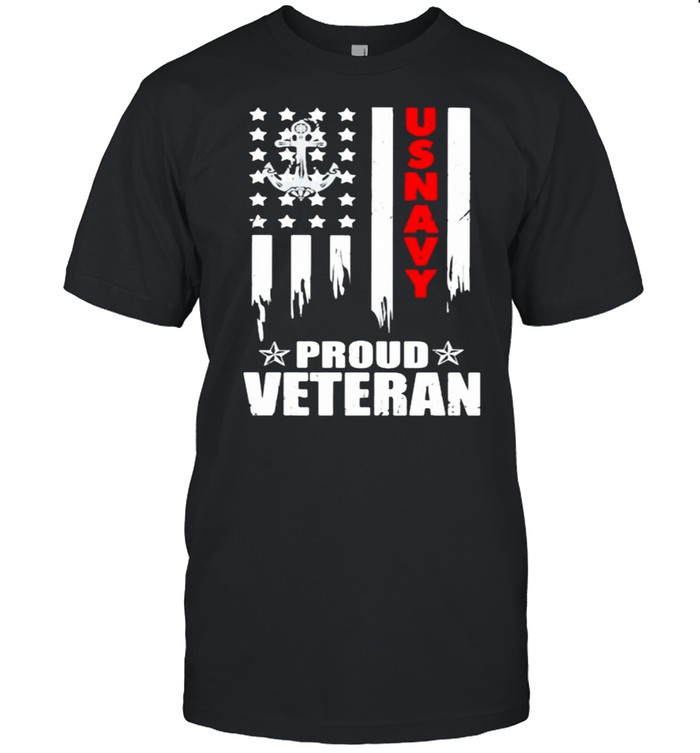 Usa navy proud veteran american flag shirt Classic Men's T-shirt