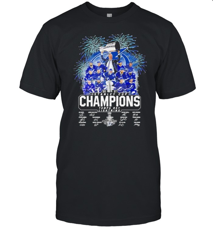 2021 Stanley Cup Champions Tampa Bay Lightning Firework  Classic Men's T-shirt