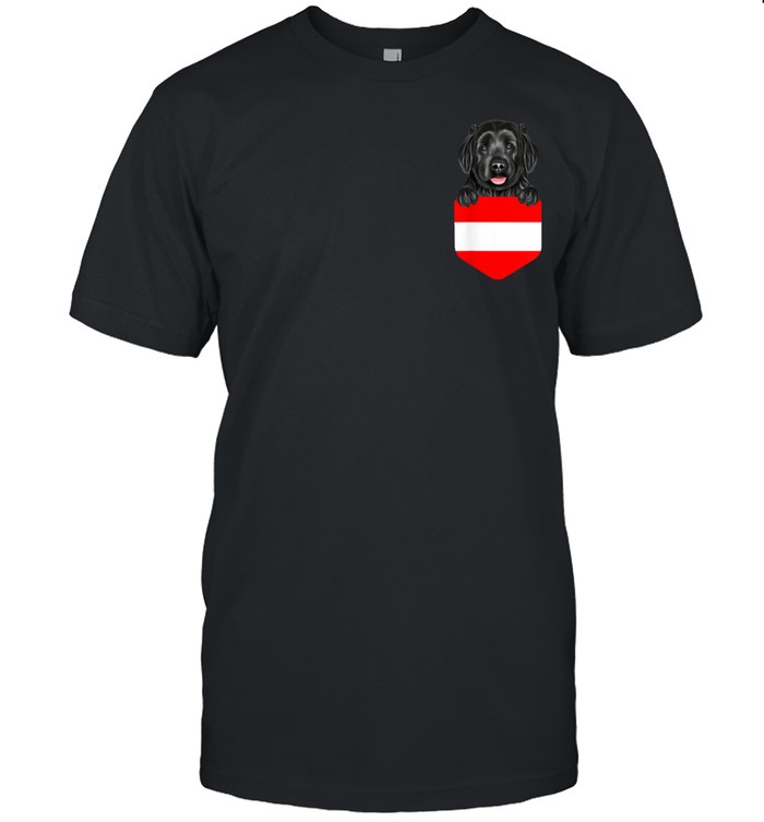 Austria Flag Black Russian Terrier Dog In Pocket shirt