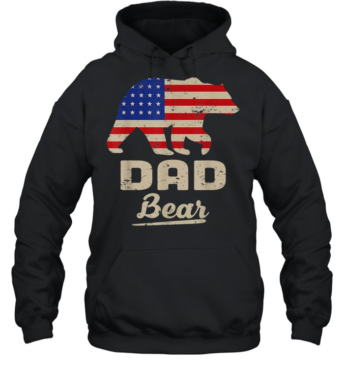Dad Bear American Flag Distress Fathers Day shirt Unisex Hoodie