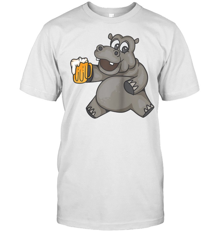 Hippo Drinking Beer Cool Fancy Beer Drinkers shirt