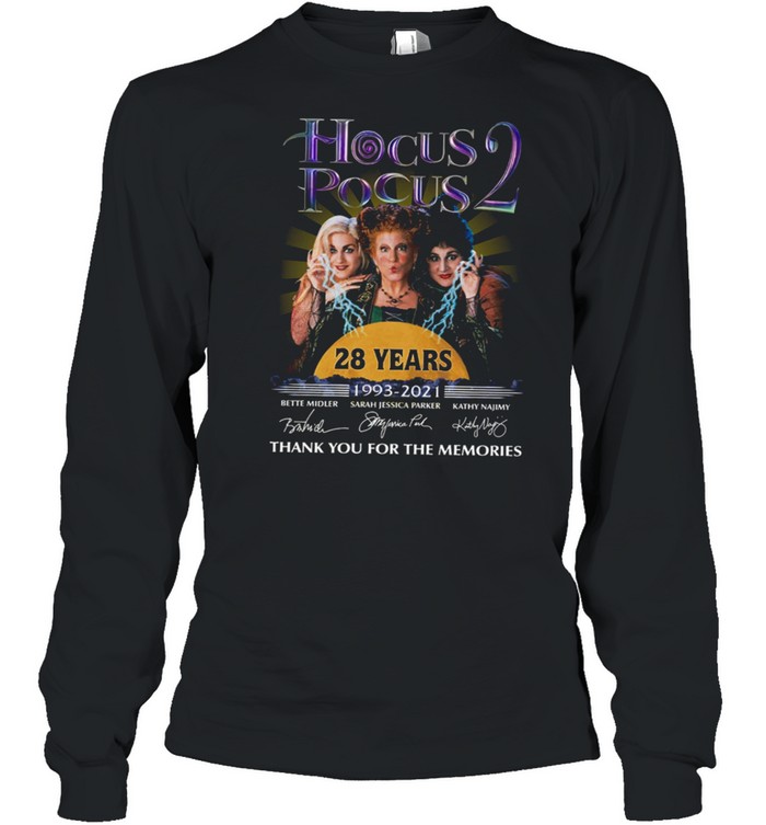 Hocus pocus 2 28 years 1993 2021 thank you for the memories shirt Long Sleeved T-shirt