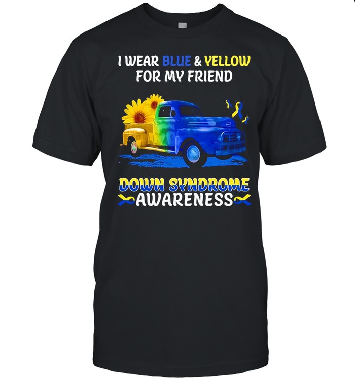 I Wear Blue And Yellow For My Friend Down Syndrome Awareness T-shirt Classic Men's T-shirt