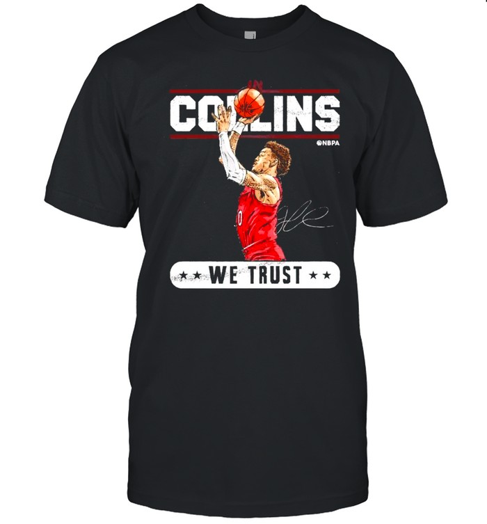 John Collins in Collins we trust shirt