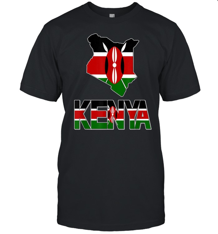 Kenya Map With Kenya Flag Love Kenya Kenyan Pride shirt