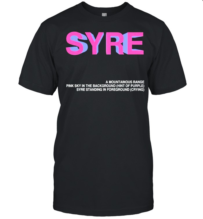 Syre a mountainous range pink sky in the background shirt Classic Men's T-shirt