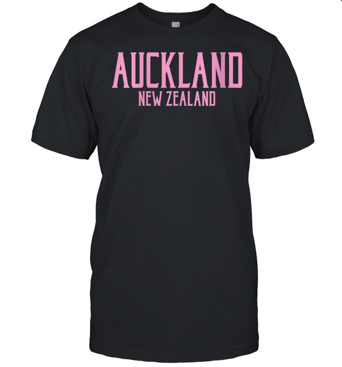 Auckland New Zealand Vintage Text Pink Print shirt Classic Men's T-shirt