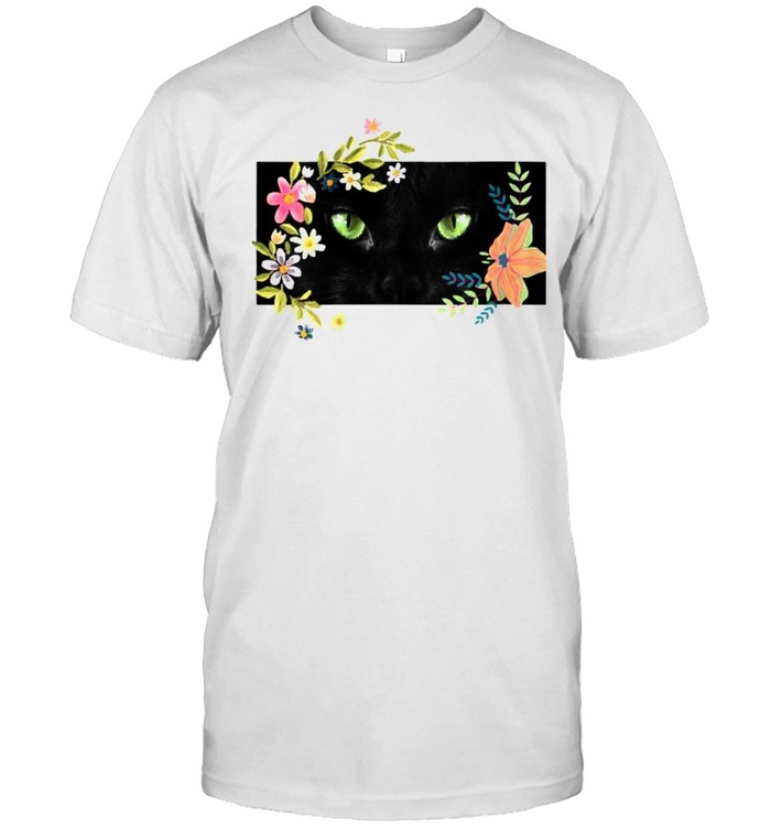 Black cat flower shirt Classic Men's T-shirt