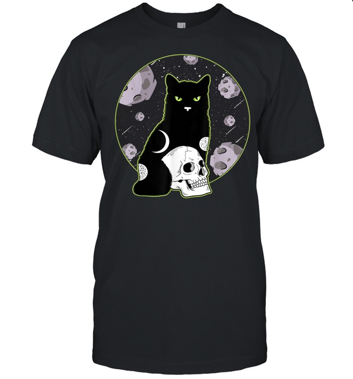 Demon Cats Moon & Skull Creepy Bad Evil Occult Black Cat shirt