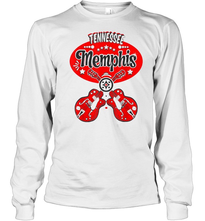 Tennessee Memphis Guitar Music Rockabilly T- Long Sleeved T-shirt
