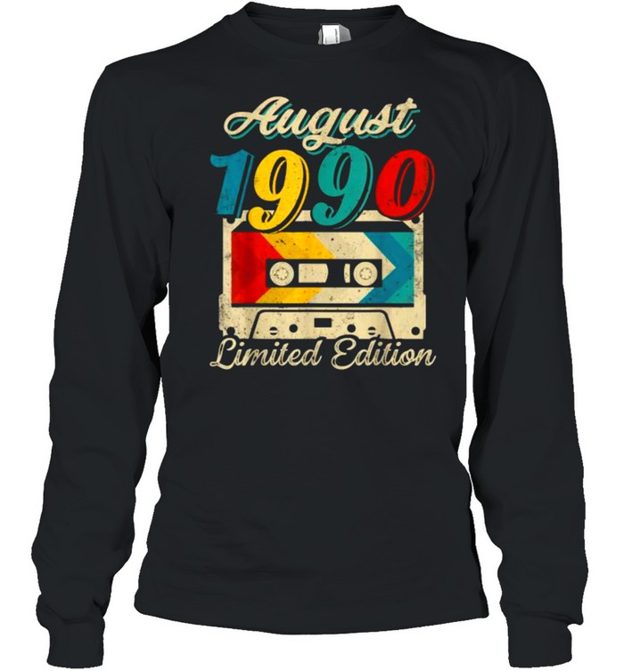 August 1990 Limited Edition 31st Birthday Cassette Tape T- Long Sleeved T-shirt