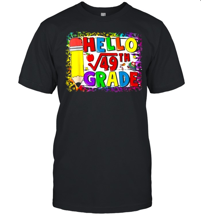 Back To School 7th Grade Square Root Of 49 Math Kids Teacher  Classic Men's T-shirt