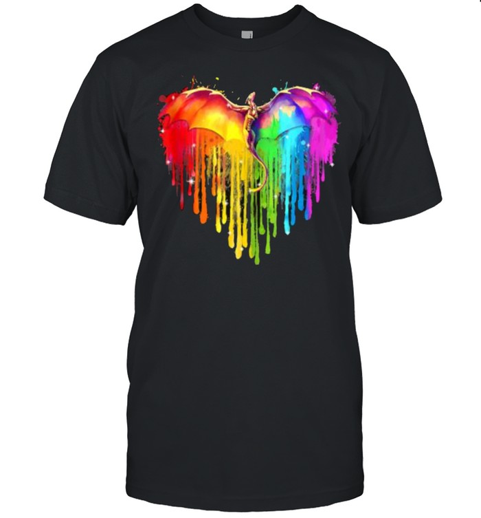 LGBT Dragon Rainbow Heart LGBT Pride Shirt