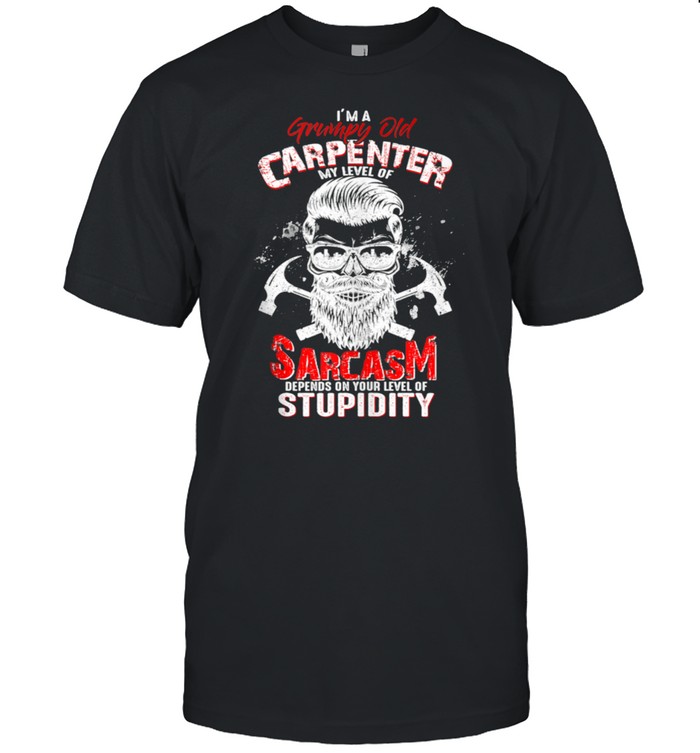 Mens I'm A Grumpy Old Veteran Cool Carpenter Veteran's Day shirt
