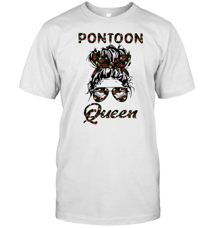 Messy Bun Pontoon Queen floral shirt