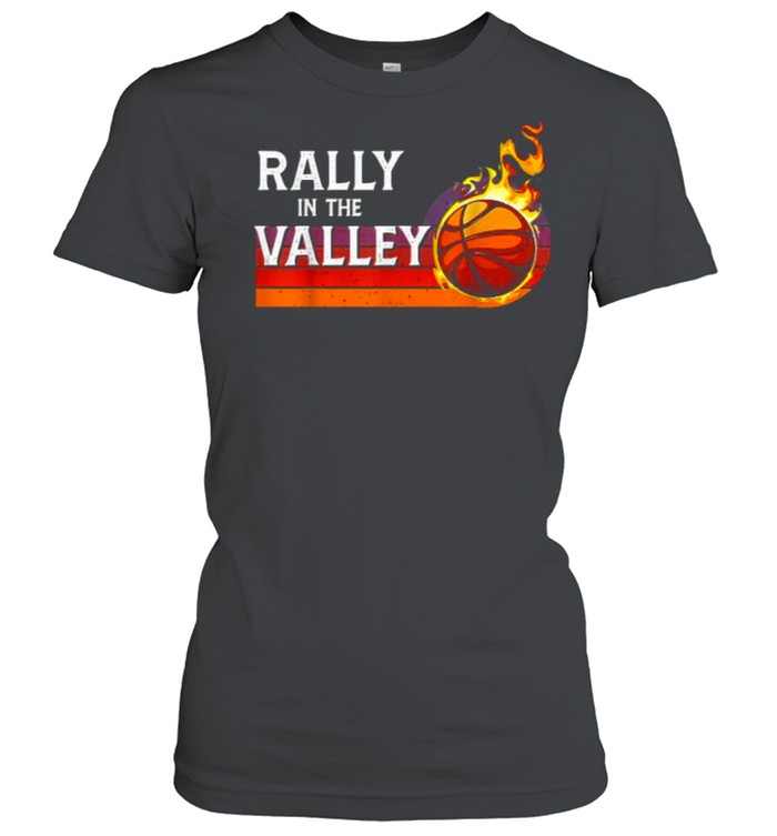 Rally In The Valley Phoenix Flaming Basketball Retro Sunset T- Classic Women's T-shirt
