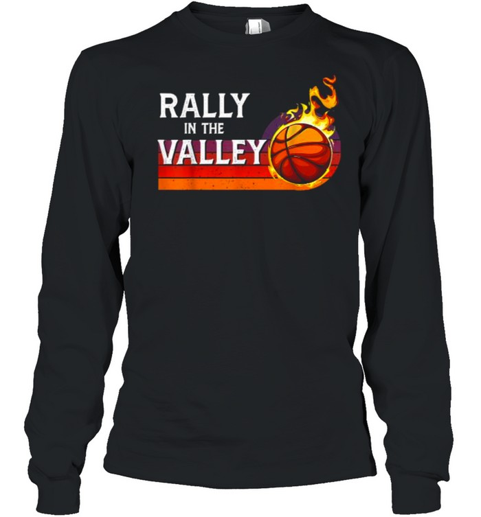 Rally In The Valley Phoenix Flaming Basketball Retro Sunset T- Long Sleeved T-shirt
