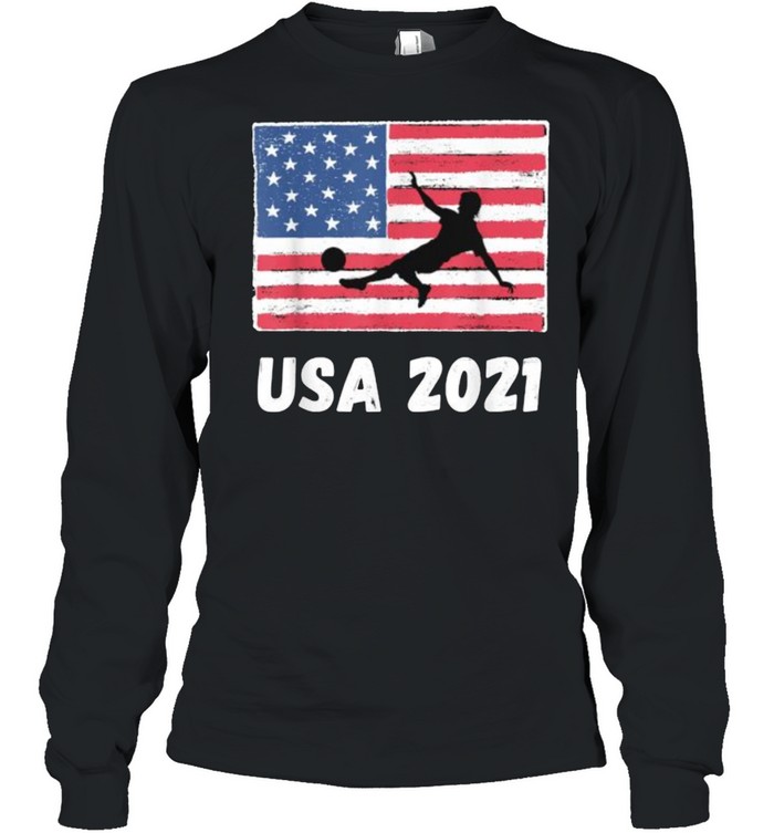 USA 2021 Soccer Team America Tokyo 2021 Summer Games American Flag T- Long Sleeved T-shirt