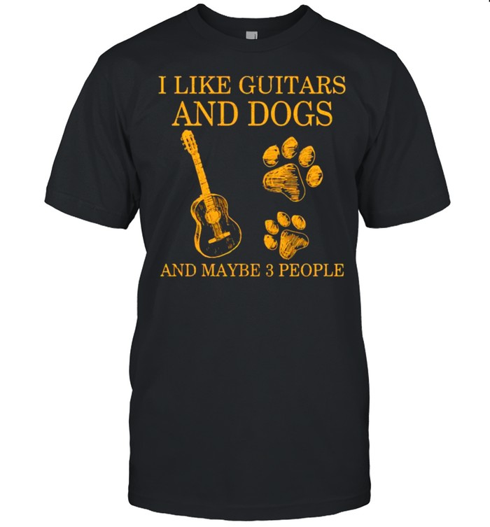 I like guitars and dogs and maybe 3 people shirt Classic Men's T-shirt
