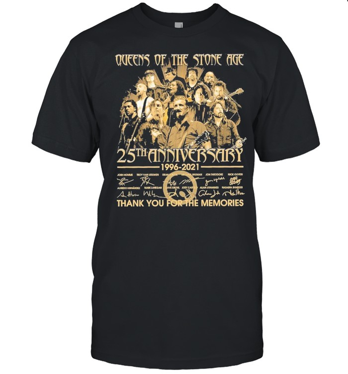 Queens of the stone age 25th anniversary 1996 20211 thank you for the memories signatures shirt