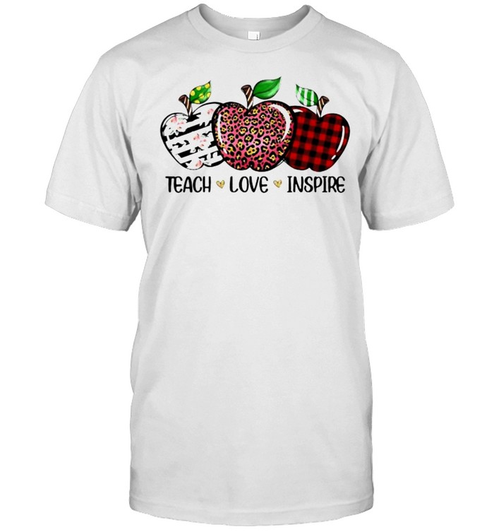 teacher love inspire apples leopard flower shirt Classic Men's T-shirt