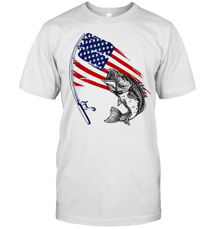 Fishing American Flag T-shirt Classic Men's T-shirt