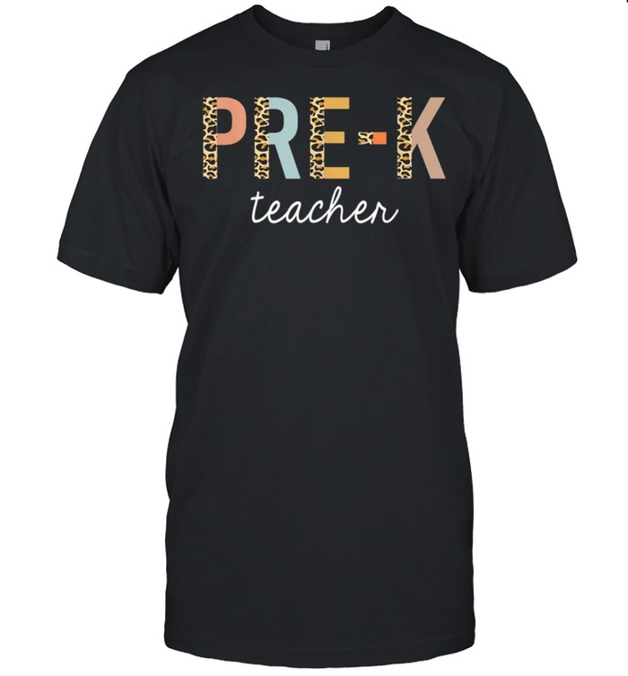 Leopard Prek Teacher Cute Preschool Back to School Supplies shirt Classic Men's T-shirt