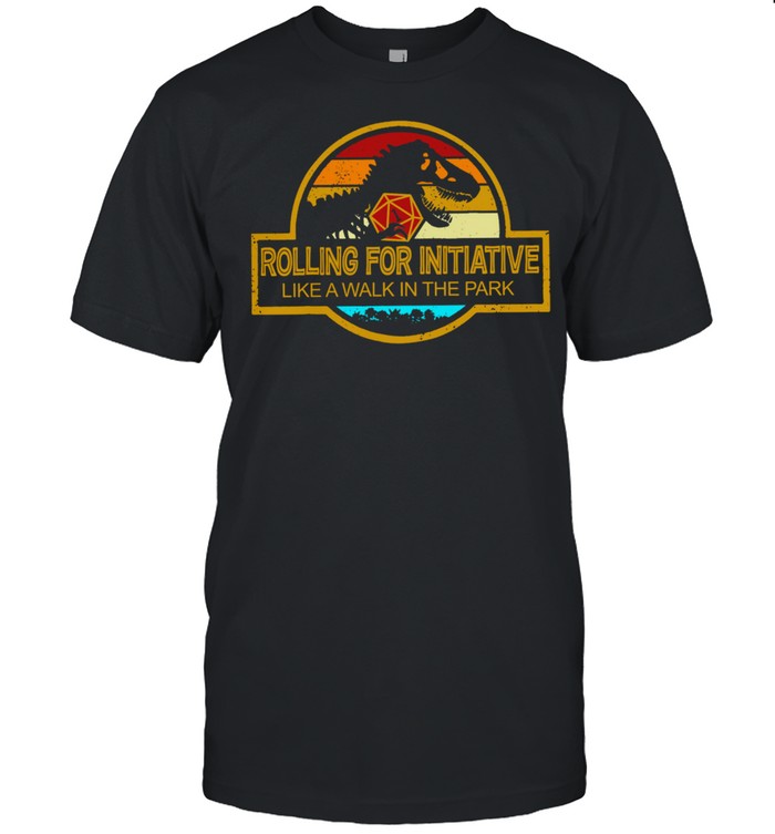 Dinosaurus Trex Rolling For Initiative Like A Walk In The Park Vintage shirt Classic Men's T-shirt