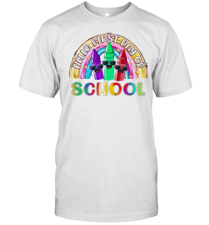 Hello First Day Of School Rainbow Back to School shirt Classic Men's T-shirt