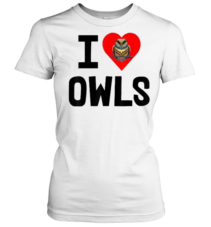 I Love Owls Heart Red T- Classic Women's T-shirt