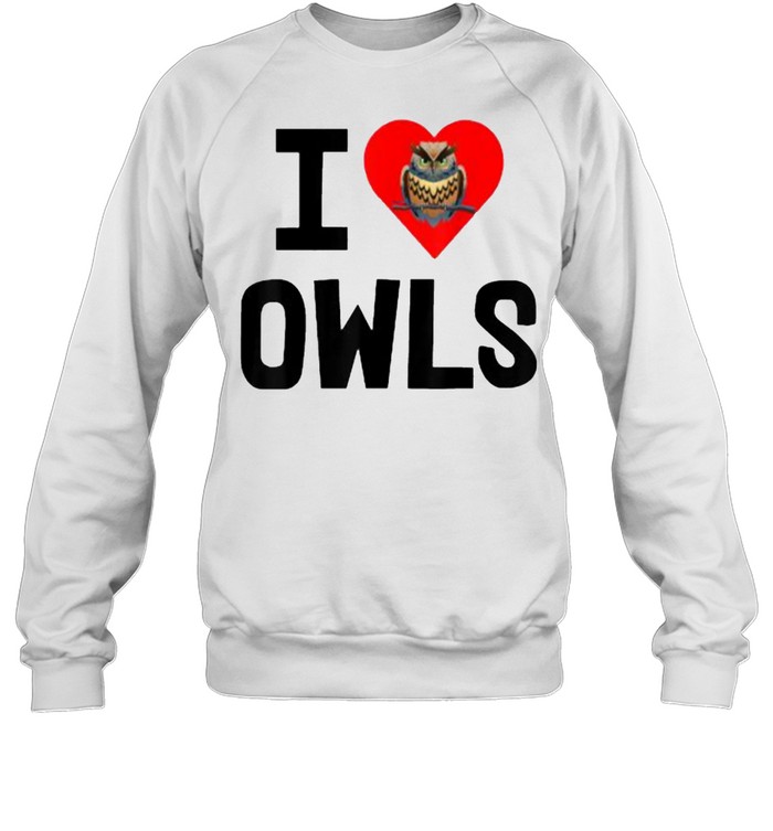 I Love Owls Heart Red T- Unisex Sweatshirt