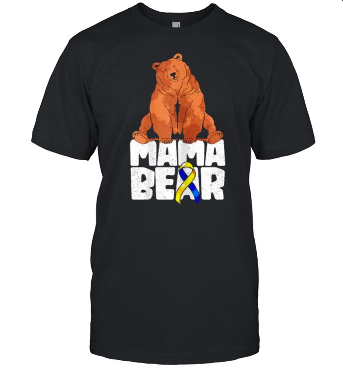Mama Bear Blue Yellow Ribbon Mothers Day Down Syndrome T- Classic Men's T-shirt