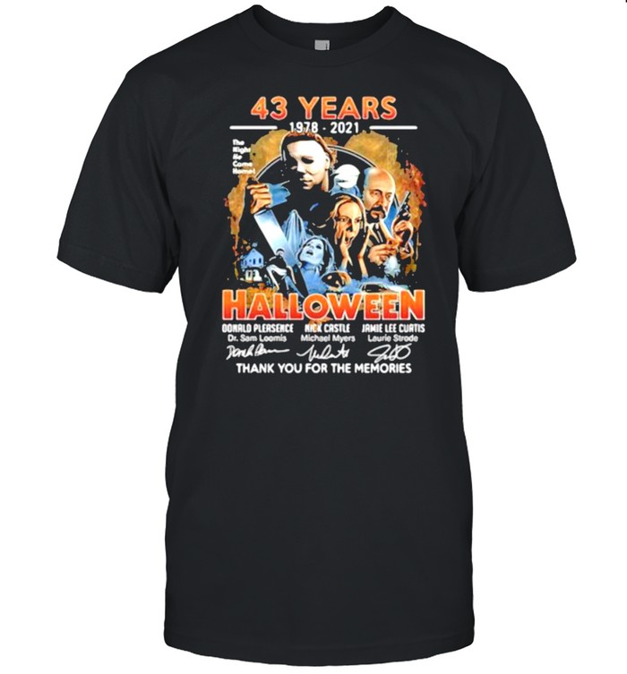 43 years 1978 2021 halloween thank you for the memories signatures shirt Classic Men's T-shirt