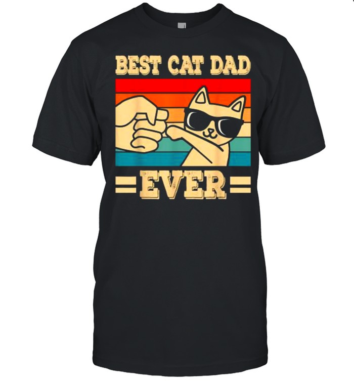 Best Cat Dad Ever Funny Cat Vintage T-Shirt