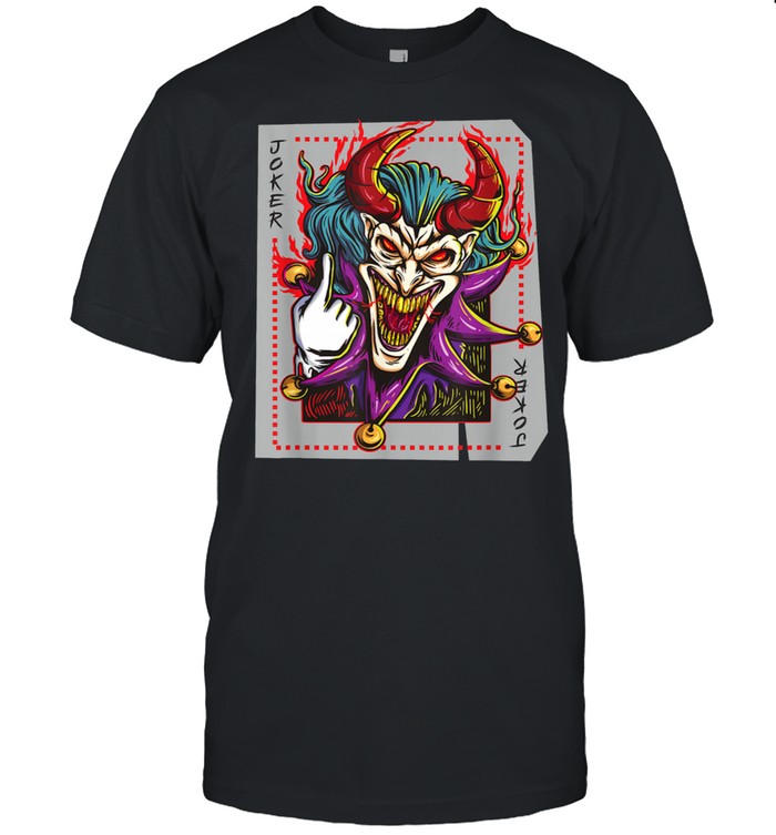 Scary Playing Card Joker Casino Gambling Harlequin Skull shirt Classic Men's T-shirt