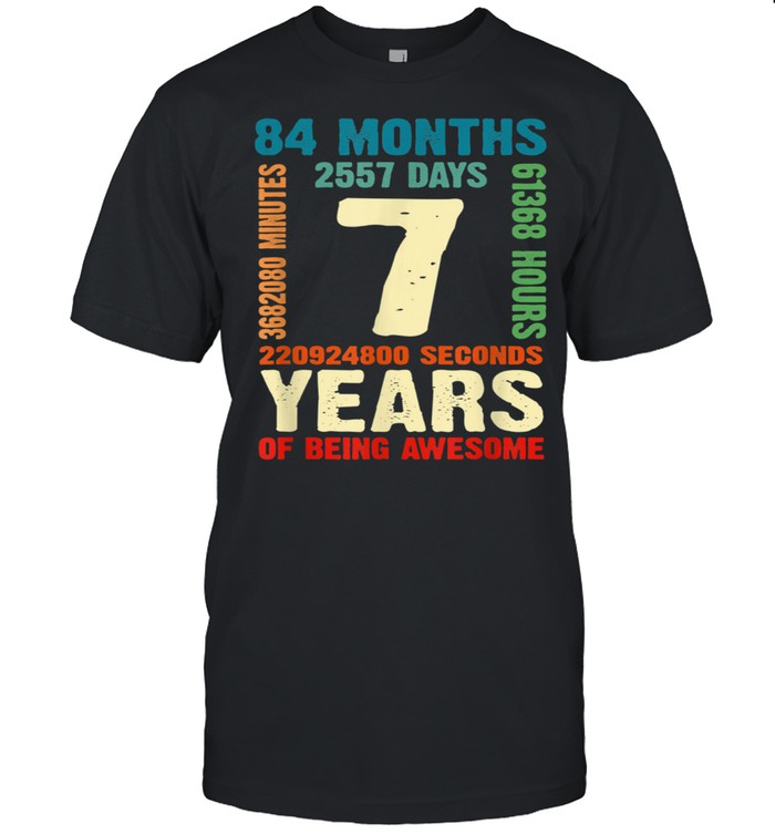 7 Years Old 7th Birthday Boy Girl Awesome Bday Outfit shirt Classic Men's T-shirt
