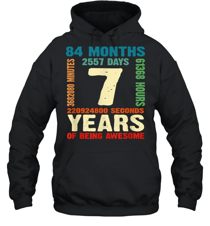7 Years Old 7th Birthday Boy Girl Awesome Bday Outfit shirt Unisex Hoodie