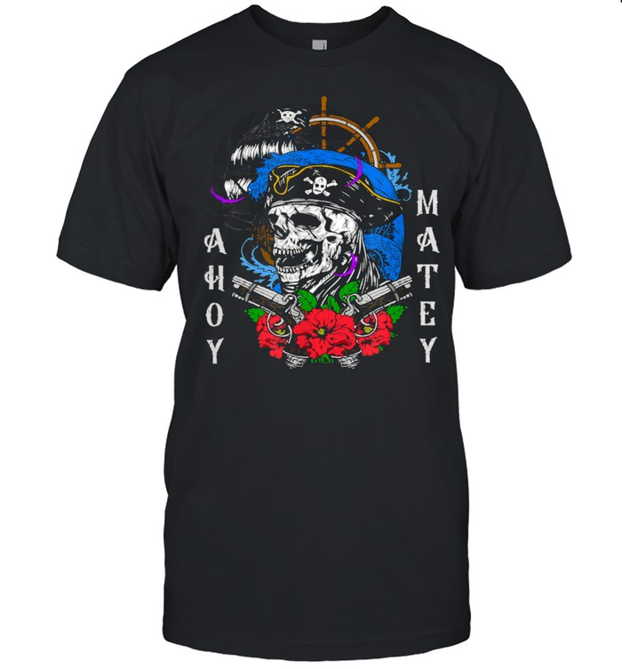 Ahoy Matey Pirate Skull Buccaneer Captain Colorful shirt Classic Men's T-shirt