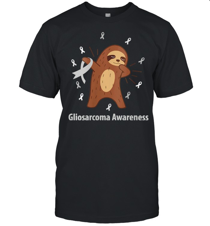 Gliosarcoma Awareness Brain Cancer Related Sloth Ribbon shirt Classic Men's T-shirt